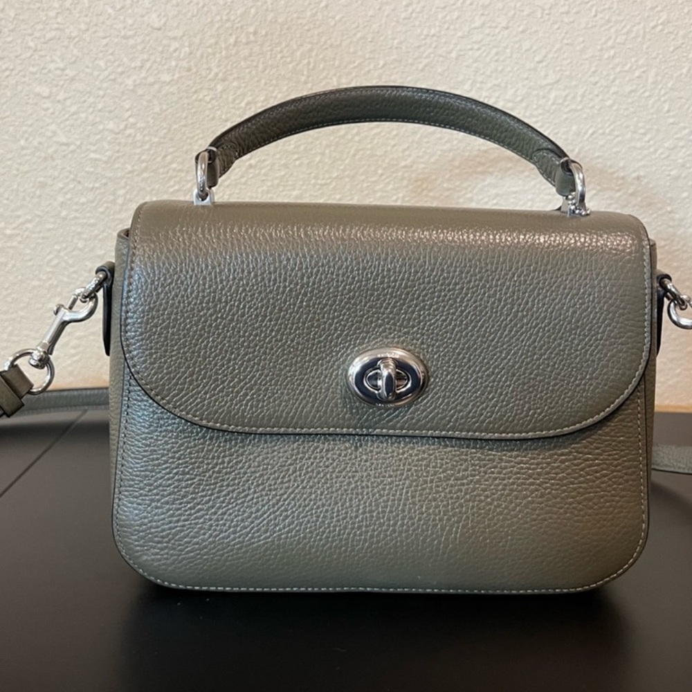 Coach Marlie Top Handle Leather Satchel/Shoulder Bag in Silver/Surplus - Picture 7 of 13